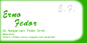 erno fedor business card